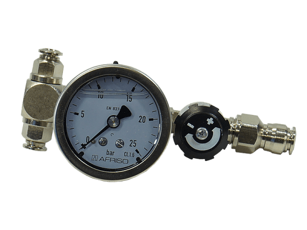 Bypass für Druckpumpen stufenlos regelbar mit Manometer