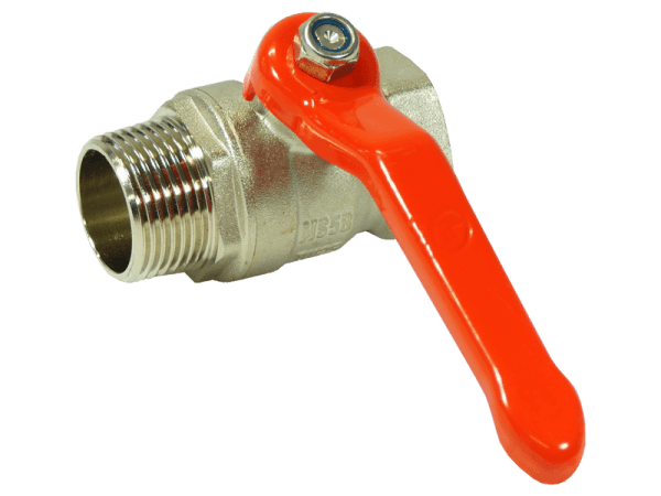 Einschraub Kugelhahn 1 Zoll Gewinde I/A Messing vernickelt