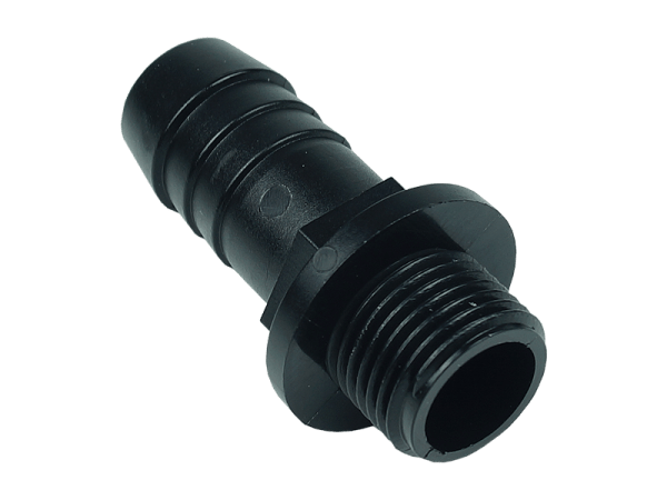 Einschraub - Schlauchtülle mit Konterscheibe 1/2 Zoll - 20 mm