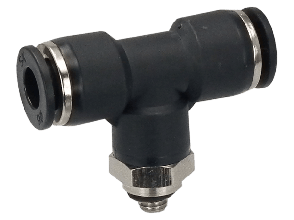 T-Einschraubverschraubung M5 mit Steckverbinder - 6mm T-Einschraubverschraubung M5 mit Steckverbinder - 6mm