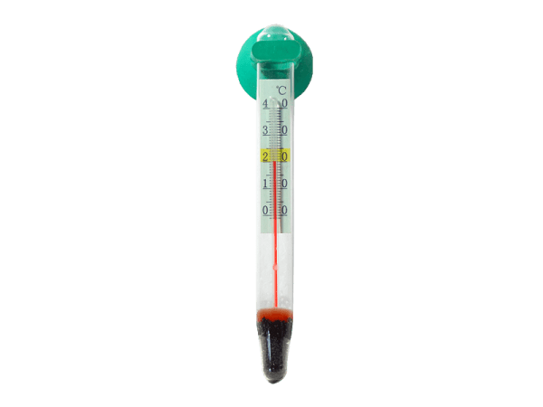 Glasthermometer mit Saughalter