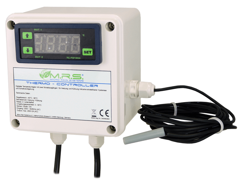 TemperaturRegler GEHÄUSE IP65 DifferenzRegler 2 Sensor  DoppelThermostat 2-Kanal 