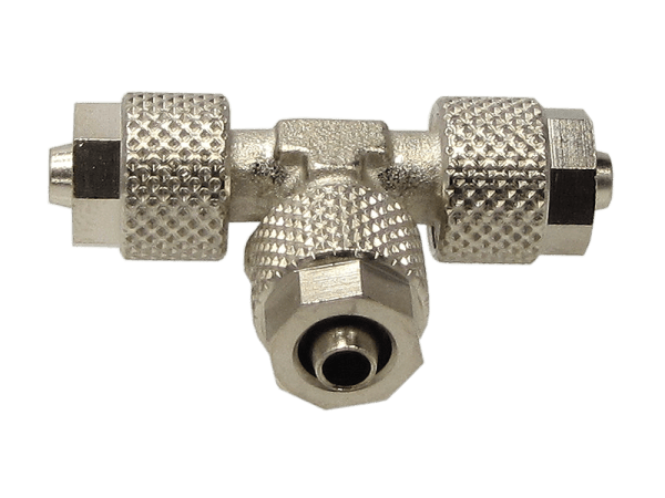 T-Schnellverschraubung mit Überwurfmutter 6/4 mm T-Schnellverschraubung mit Überwurfmutter 6/4 mm