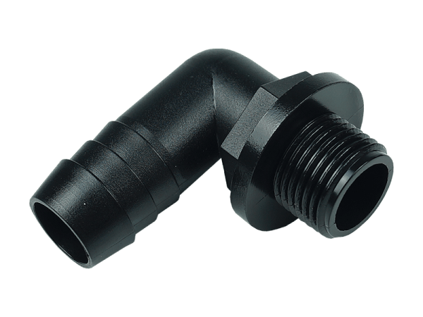 Einschraub - Schlauchtülle 90° - 1/2 Zoll - 20 mm